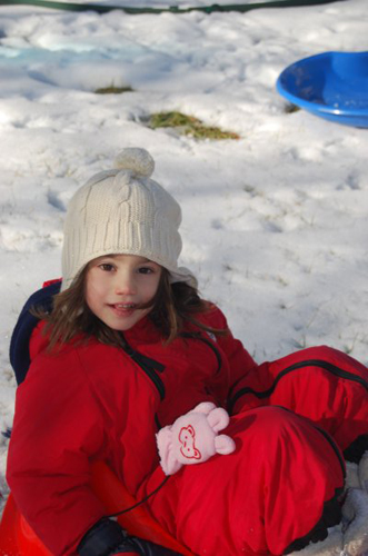 Caitlin enjoying the snow