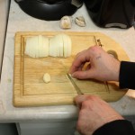 preparing the onion